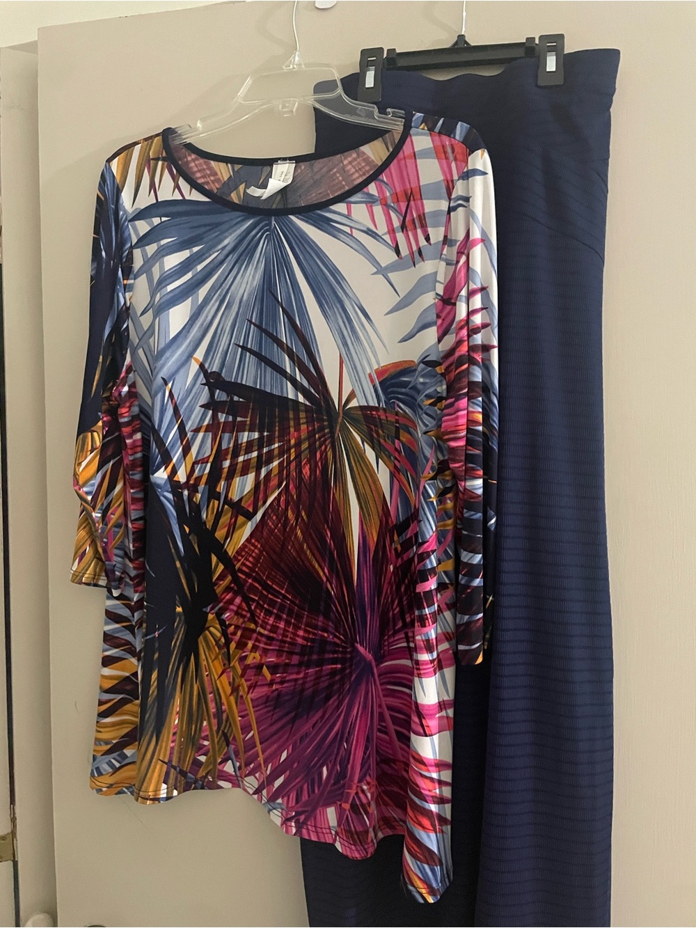 Tropical Print Long Sleeve Women's Top - and maxi skirt bundle.